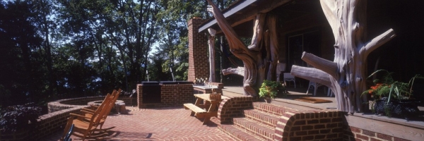 Brick Patio with custom stairs